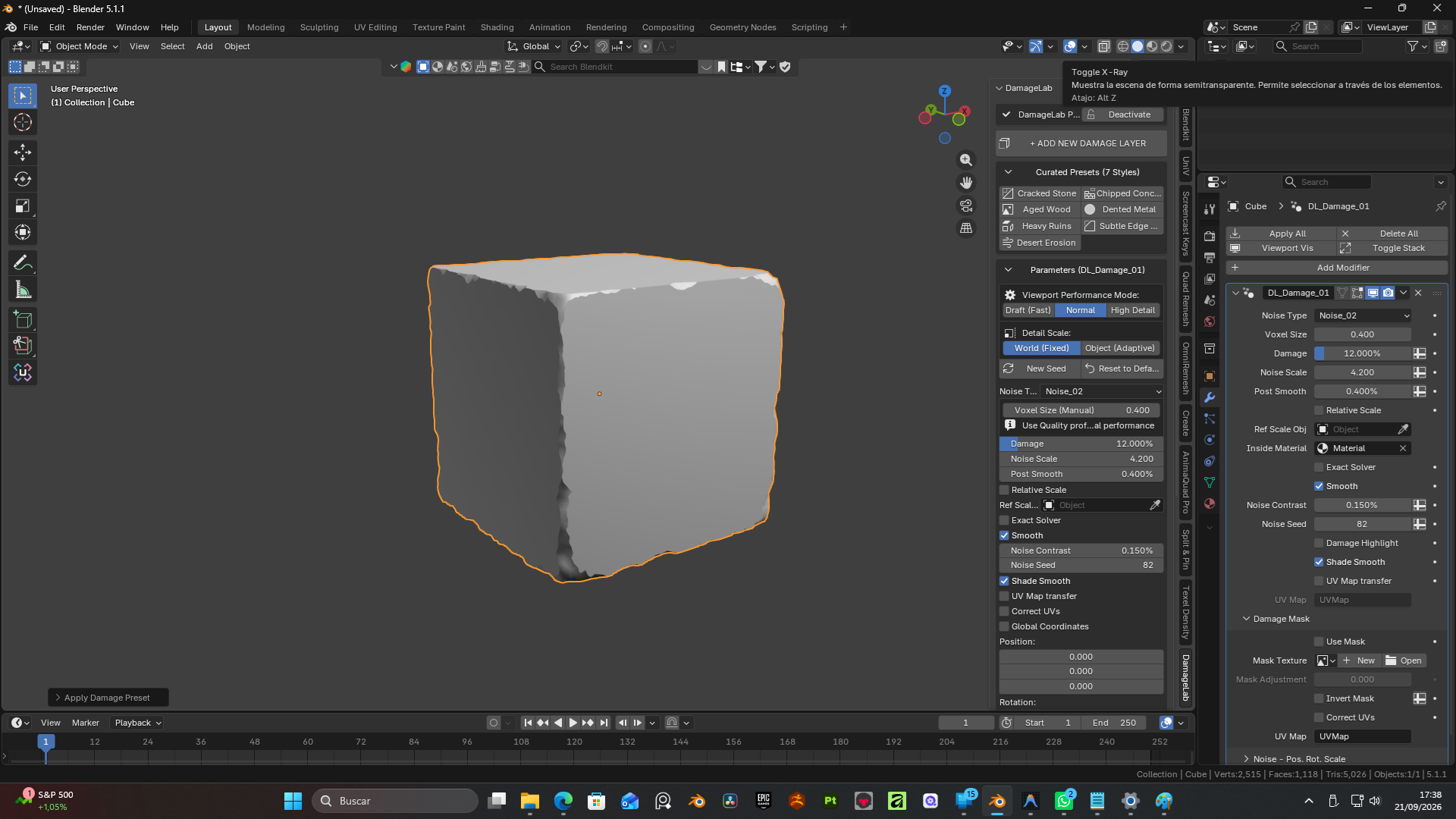 Preset Subtle Edge Wear en DamageLab